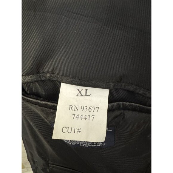 Stafford Black 100% Genuine Leather Blazer Sport Coat Mens XL 3 Button Preppy - Picture 9 of 16